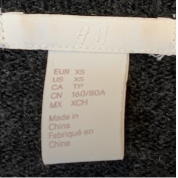 H&M Gray Knit Longline Open Cardigan Sz XS #181C - Picture 6 of 6